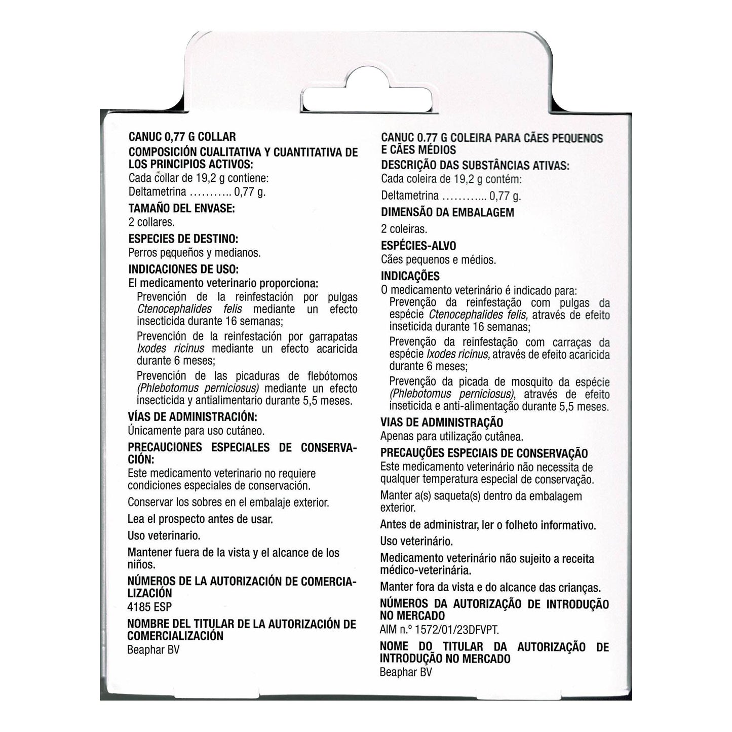 CANUC Collar Deltametrina 2 uds.de 65cm.