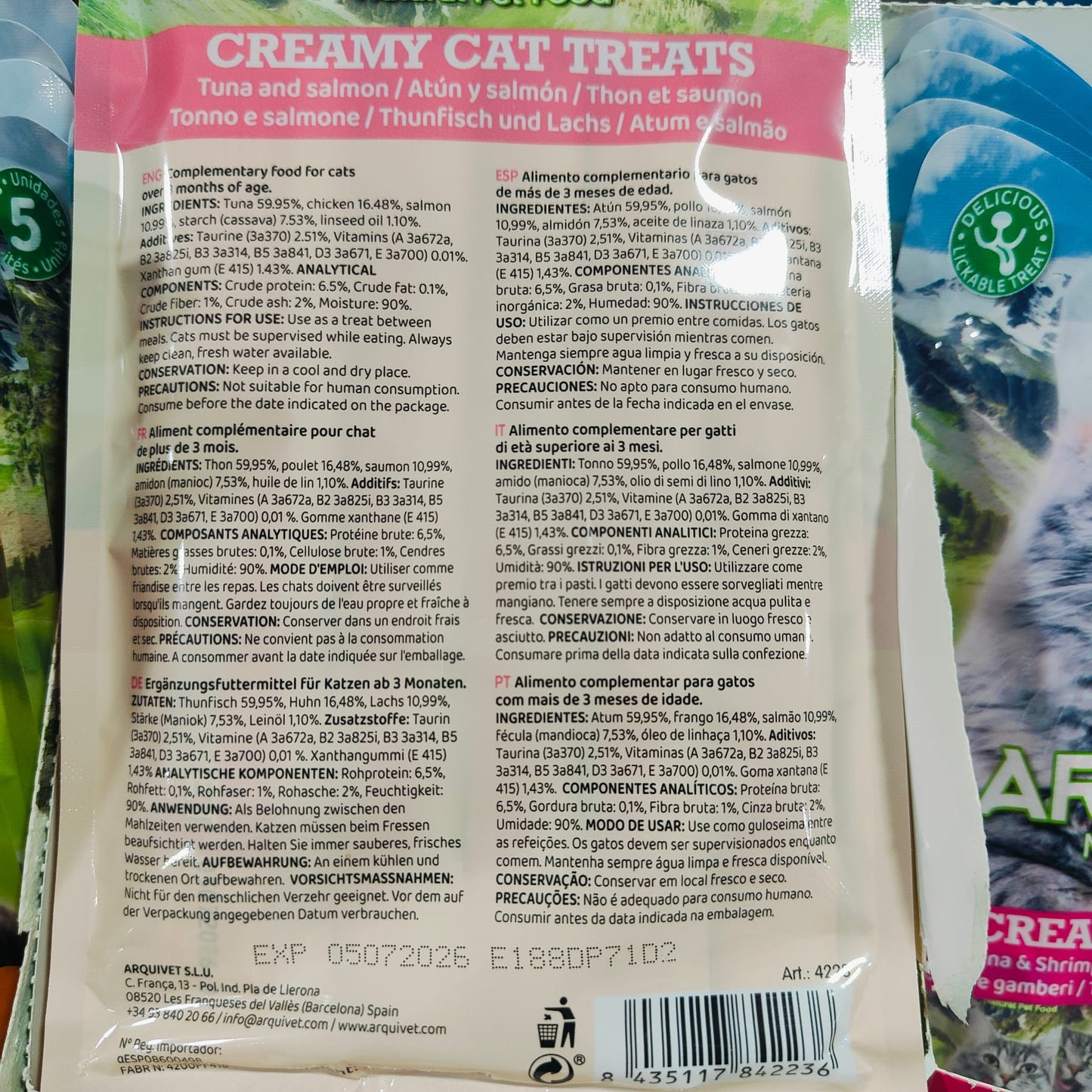 Snack CREMOSO de atún y SALMON (bolsa 5 sobres de 14 g)