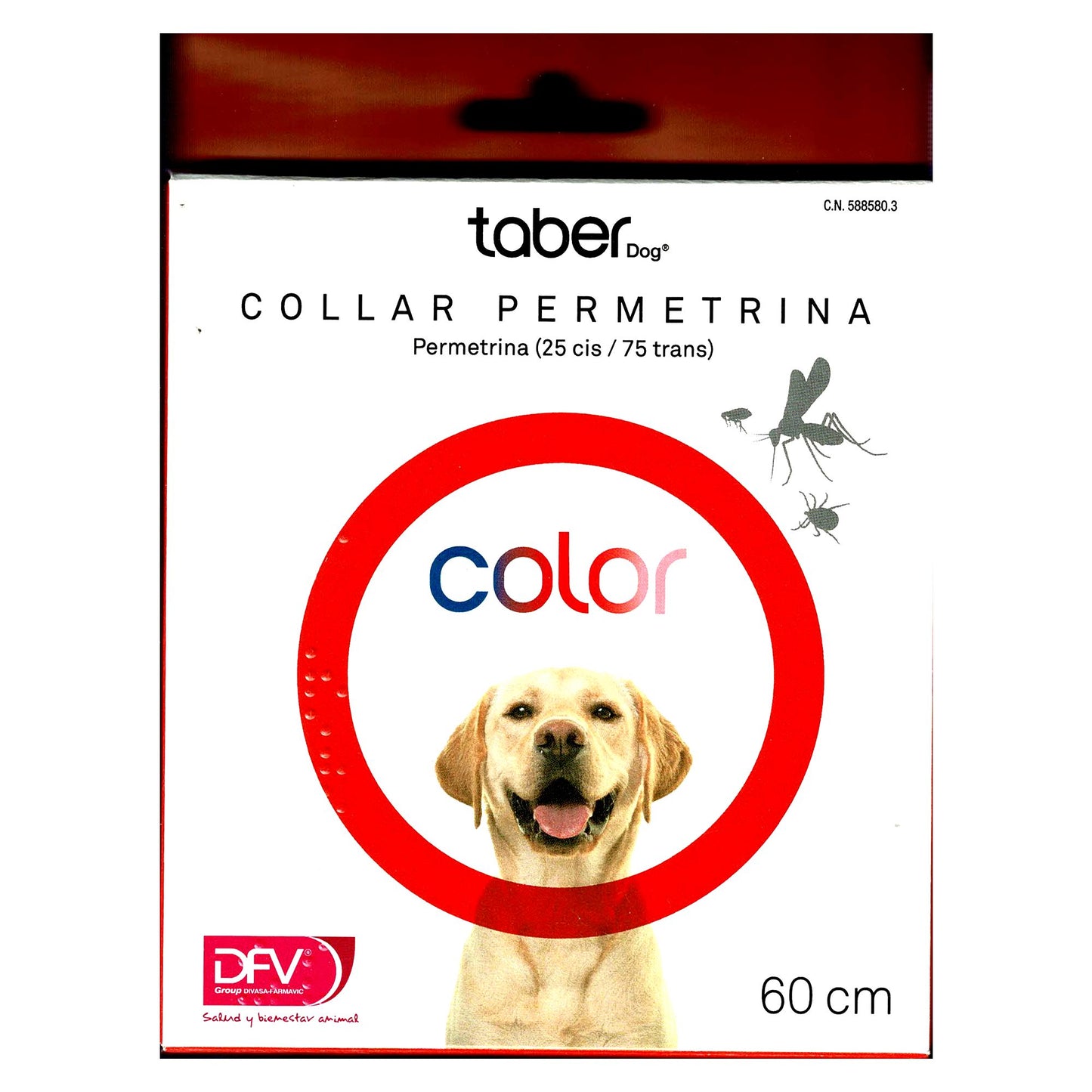 TABERDOG COLLAR PERMETRINA 60cm.ROJO