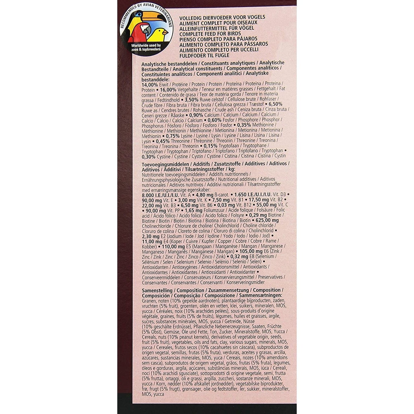 NUTRIBIRD G14 ORIGINAL 10 KG. NINFAS/AGAPORNIS