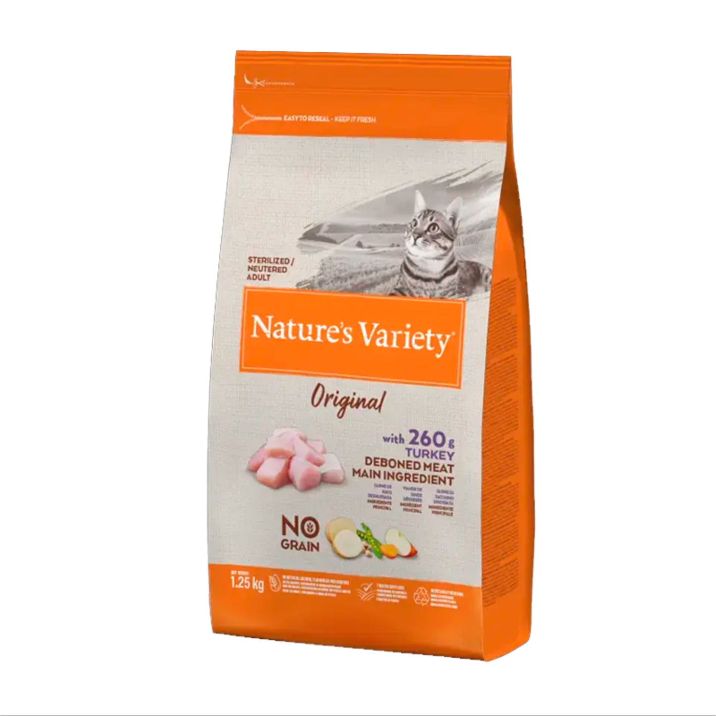 NATURES VARIETY CAT NO GRAIN STERILI PAVO 1.25Kg