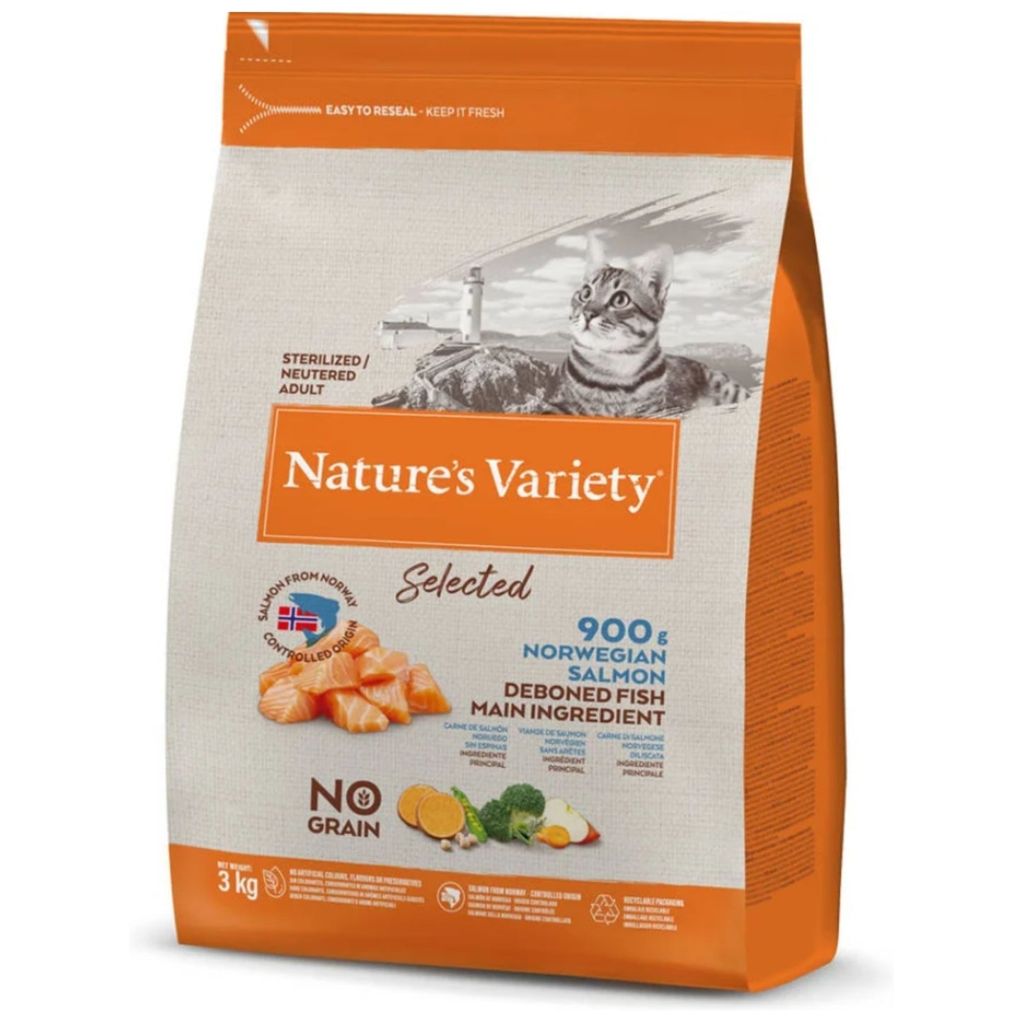 NATURES VARIETY CAT SELECTED STERILIZED SALMON 3 Kg.