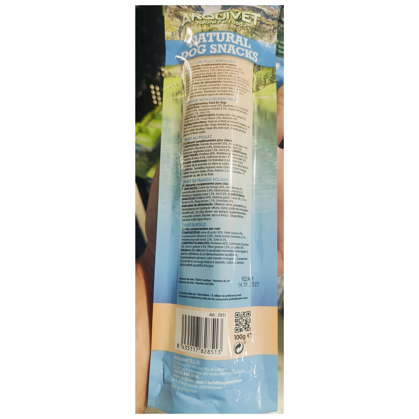 SNACK PALITO TWIST CON POLLO/ 24cm./100gr.