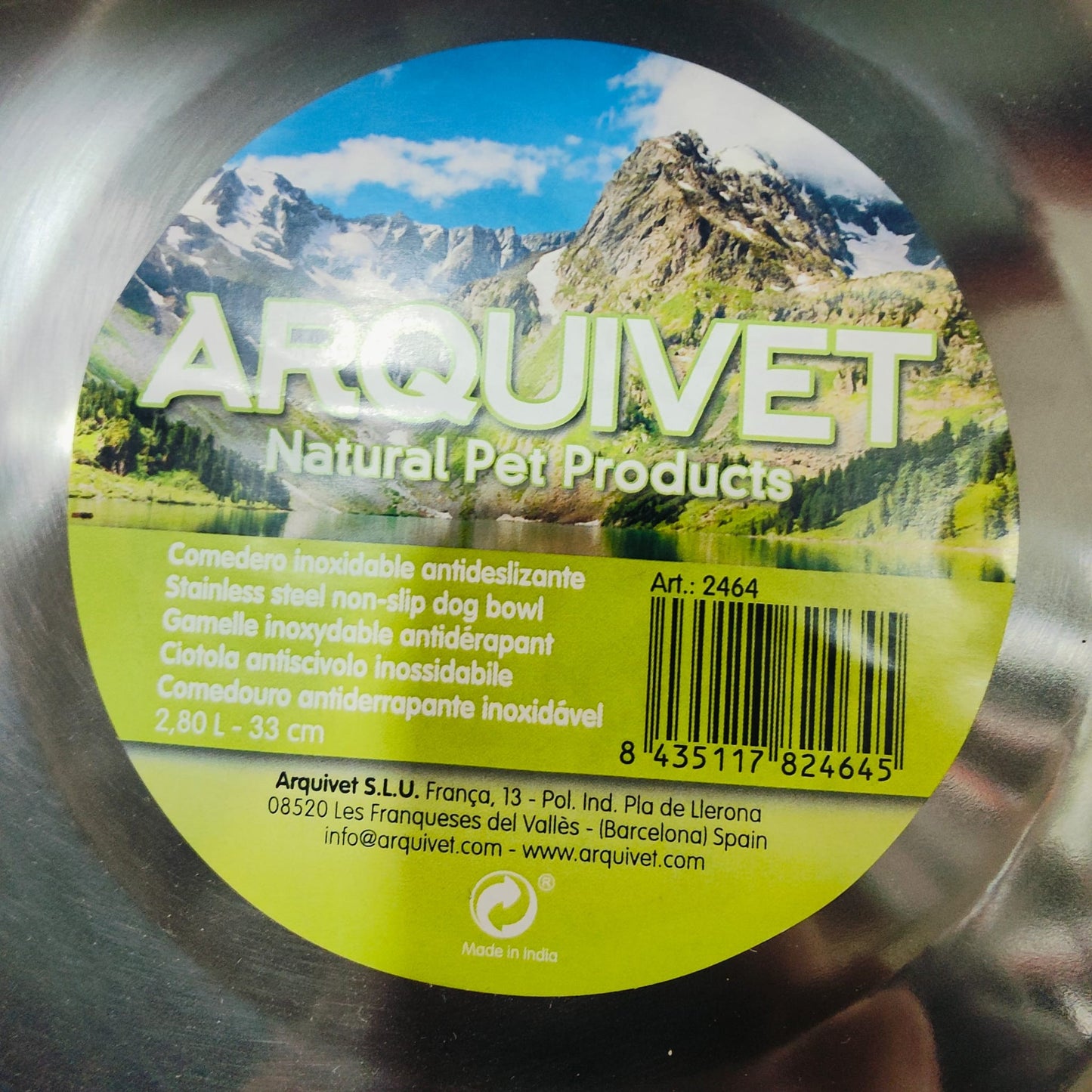 COMEDERO ACERO INOX.ANTIDESLIZANTE 20.5cm /0,70Lts.