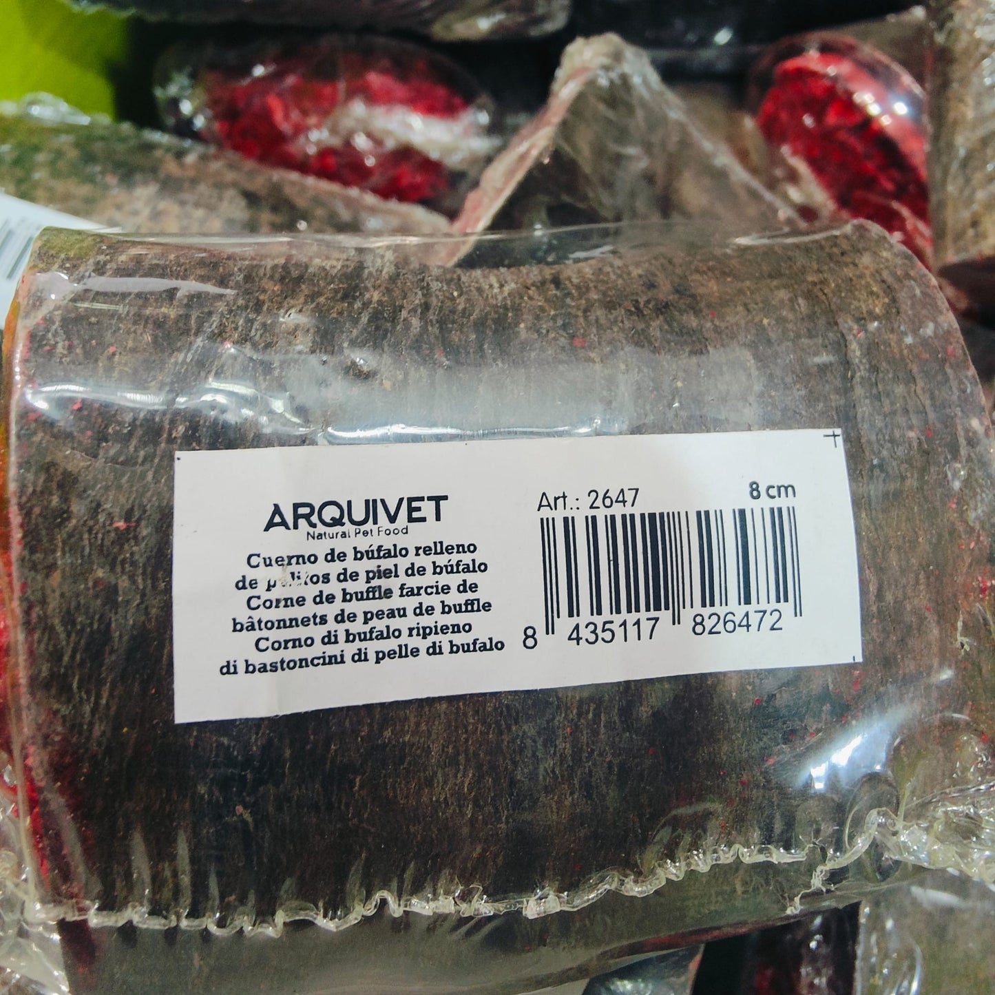 Cuernos de Búfalo rellenos de Palito de Piel 8 cms./ 20 Uds.