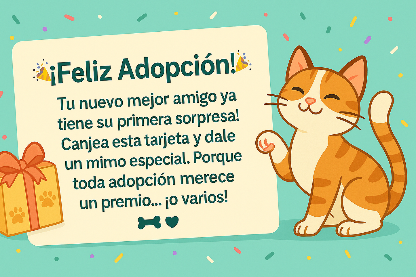 TARJETA REGALO - ¡Regala mimos, juguetes y croquetas!