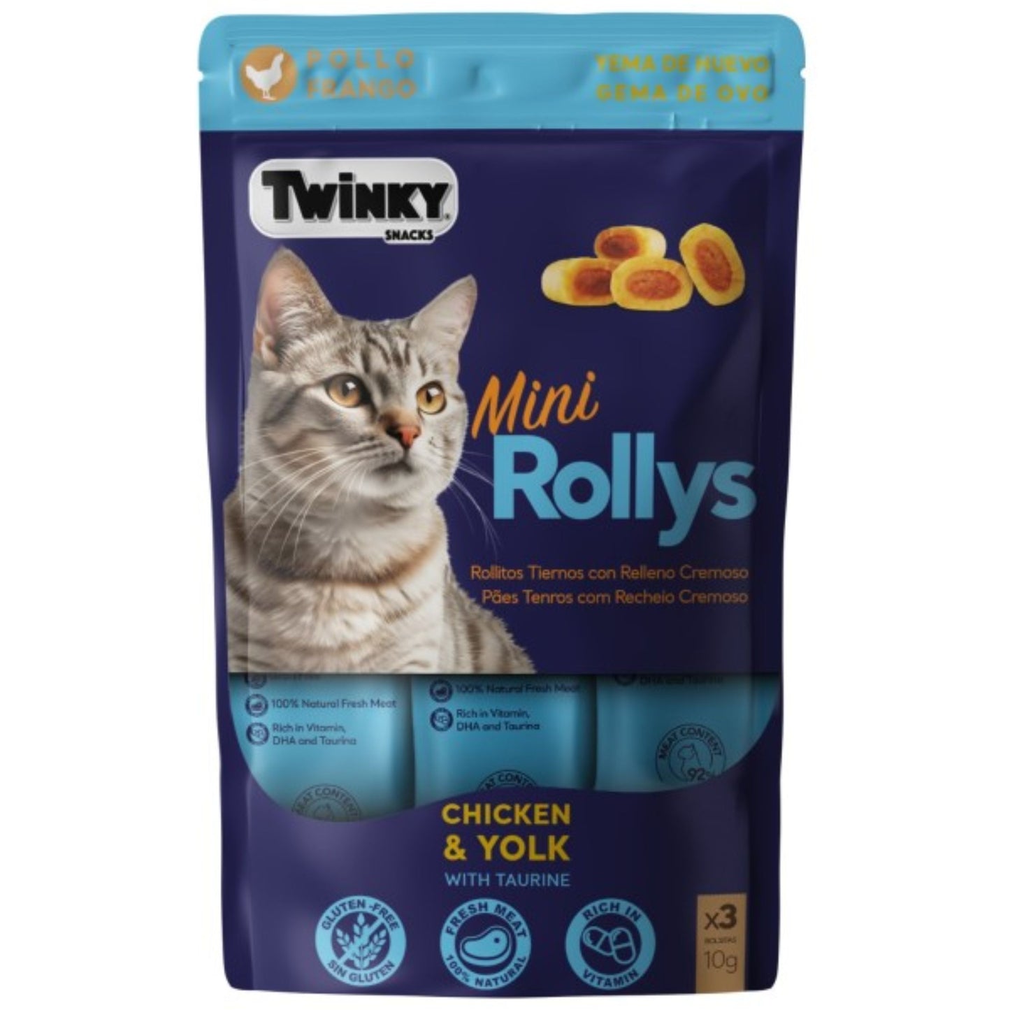 SNACK TWINKY MINI ROLLYS YEMA DE QUESO 3x10gr.